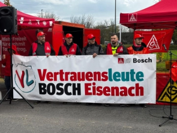 Warnstreik bei R. Bosch in Eisenach