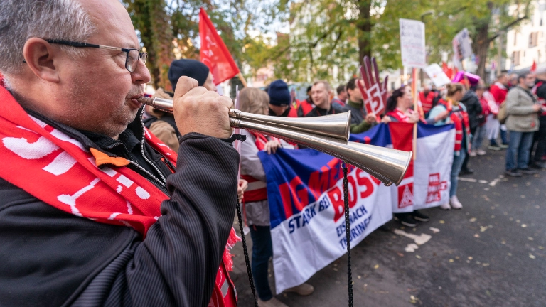 Tarifverhandlungen 2. Runde Bezirk Mitte in Eisenach am 28.10.2026. Foto Frank Rumpenhorst