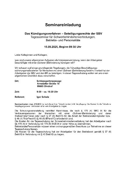 Einladung SBV 04.09.2025